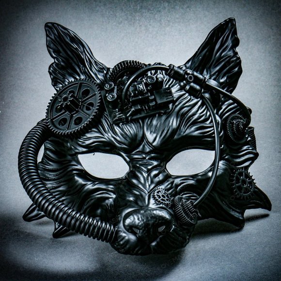 Steampunk Wild Wolf Cosplay Costume Halloween Mask - Picture 4 of 7